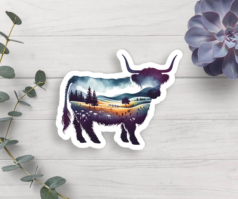 Cow Watercolor Sticker