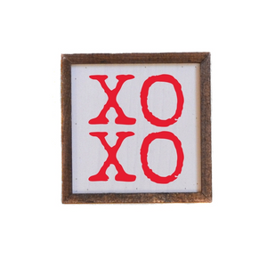 Red XOXO 6x6 Wood Sign