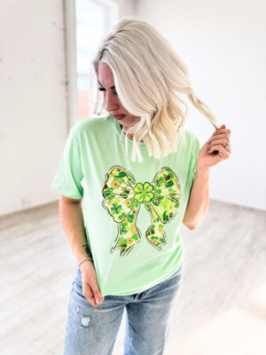 Saint Patricks Day Bow Graphic Tee