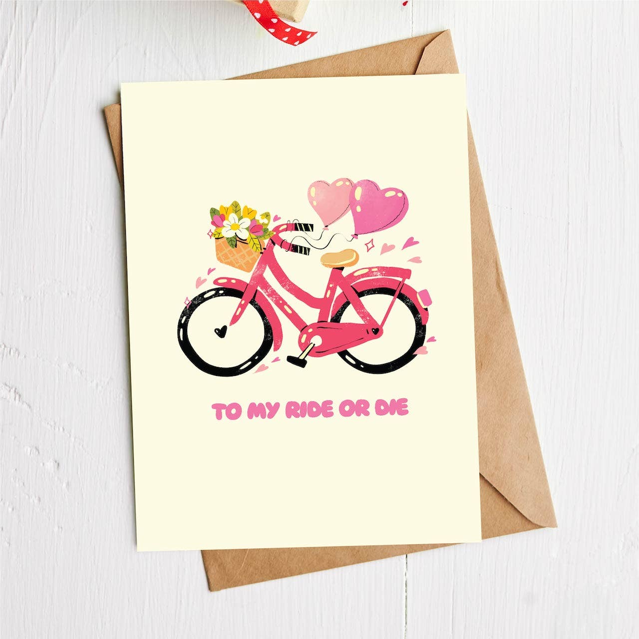 To My Ride or Die Heart Bicycle Greeting Card