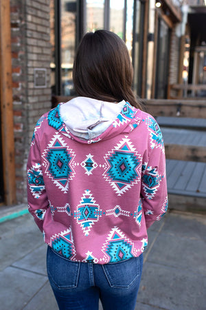 Pink Sadie Aztec Hoodie