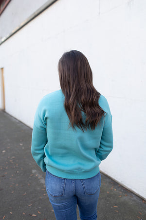 Dusty Teal Basic Fleece Crewneck Sweatshirt (SM-3X)