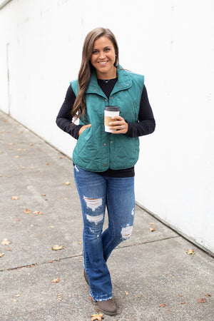 Hunter Green Quilted Lightweight Vest (SM-3X)