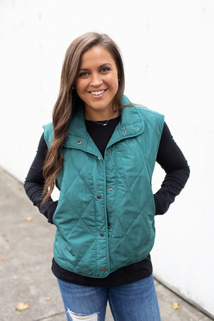 Hunter Green Quilted Lightweight Vest (SM-3X)