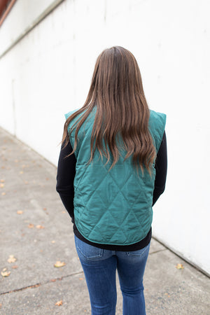 Hunter Green Quilted Lightweight Vest (SM-3X)