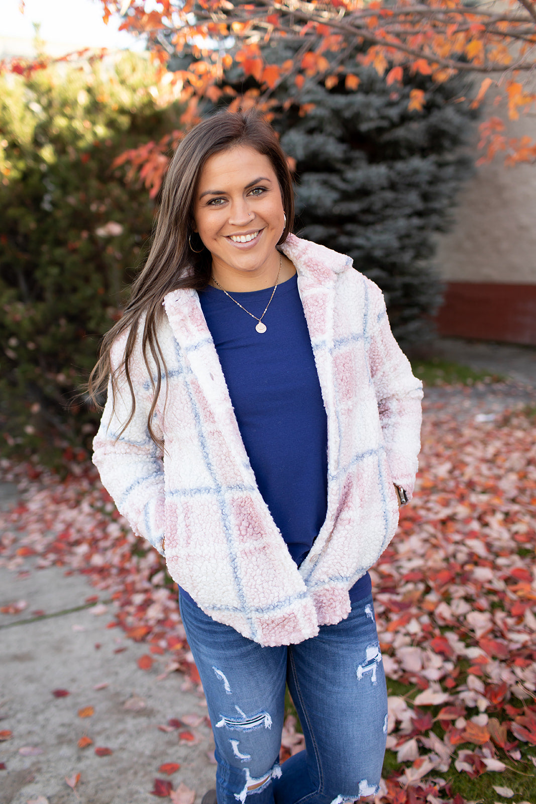 Plaid sherpa outlet cardigan