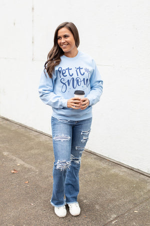 Blue Let It Snow Crewneck Sweatshirt (Unisex SM-2X)