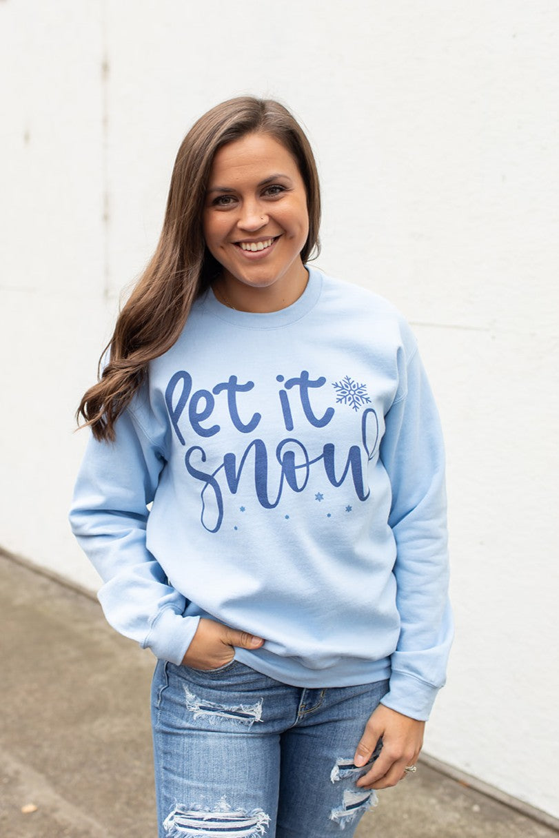 Blue Let It Snow Crewneck Sweatshirt (Unisex SM-2X)