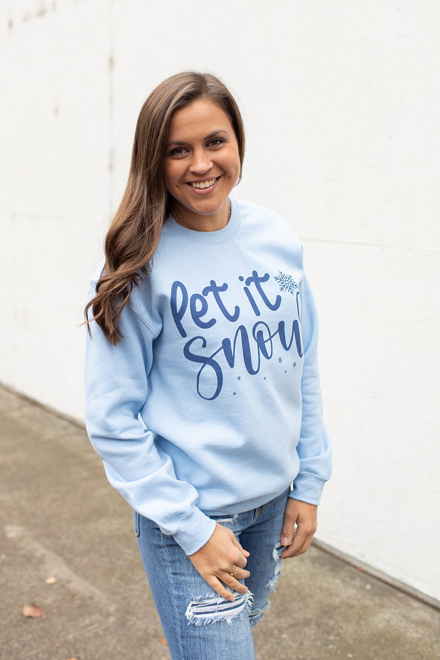 Blue Let It Snow Crewneck Sweatshirt (Unisex SM-2X)