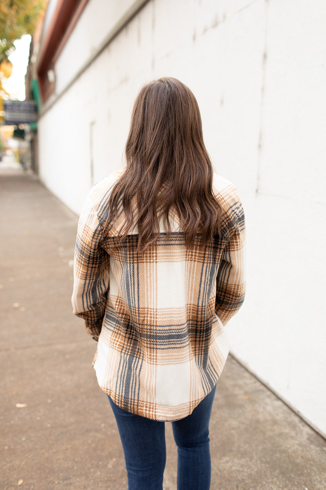 Cream Brown Black Plaid Oversized Fleece Shacket (SM-XL)