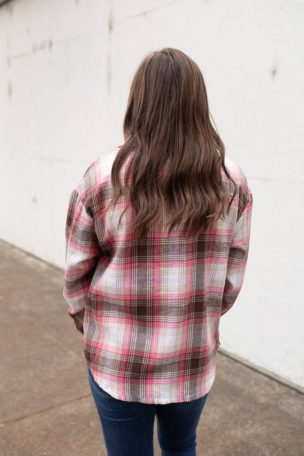 Pink & Mocha Lightweight Flannel (SM-2X)