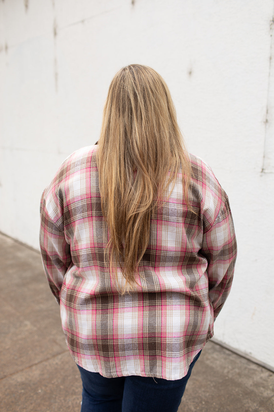 Pink & Mocha Lightweight Flannel (SM-2X)