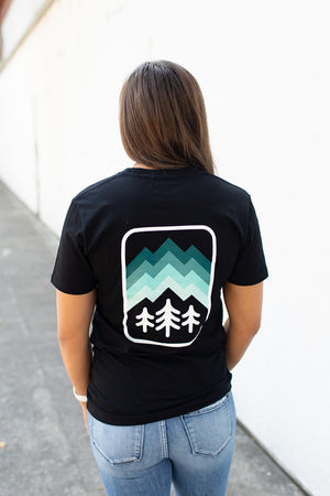 Black & Teal TriPine Graphic Tee (Unisex SM-2X)