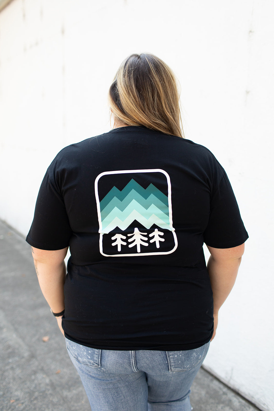 Black & Teal TriPine Graphic Tee (Unisex SM-2X)