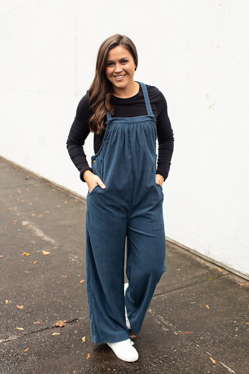 Blue Corduroy Overalls (SM-XL)