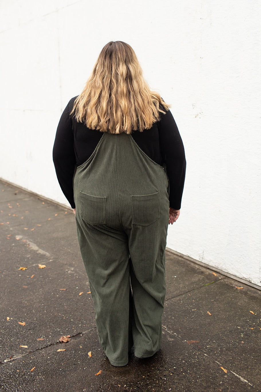 Olive Green Corduroy Overalls (SM-4X)