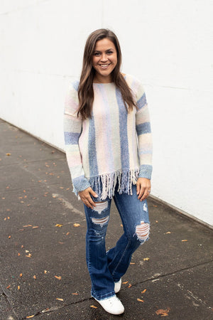 Blue Dreamy Fringe Sweater (SM-XL)