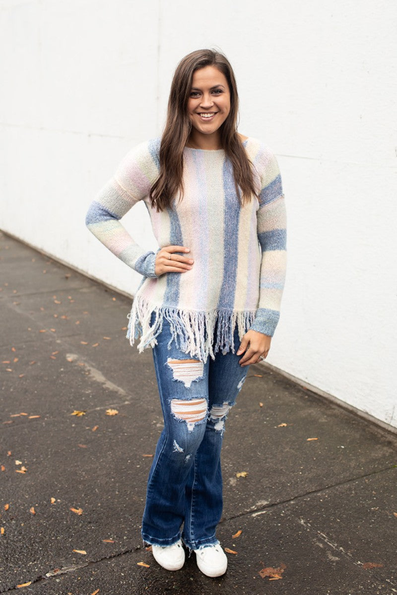 Blue Dreamy Fringe Sweater (SM-XL)