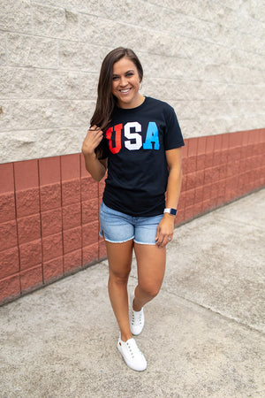 USA Collegiate Graphic Tee (Unisex SM-3X)