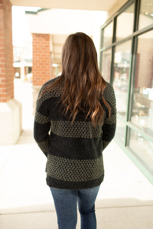 Black Shimmer Gold Knit Sweater