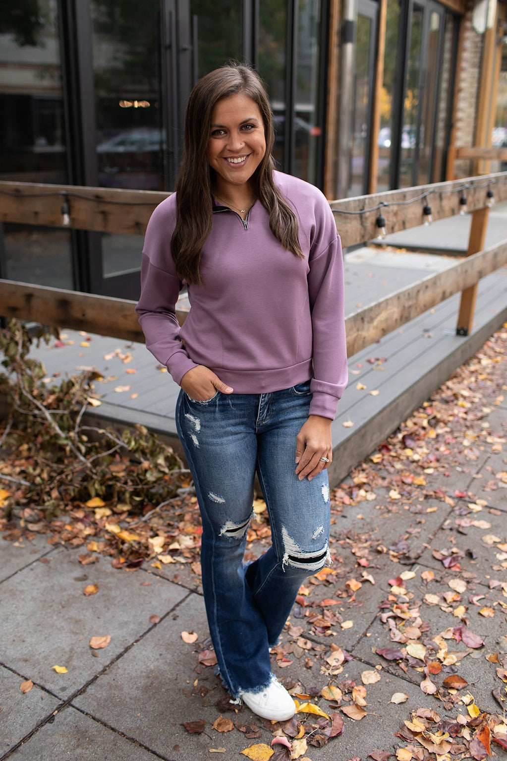 Dusty Purple 1/2 Zip Scuba Pullover (SM-XL)