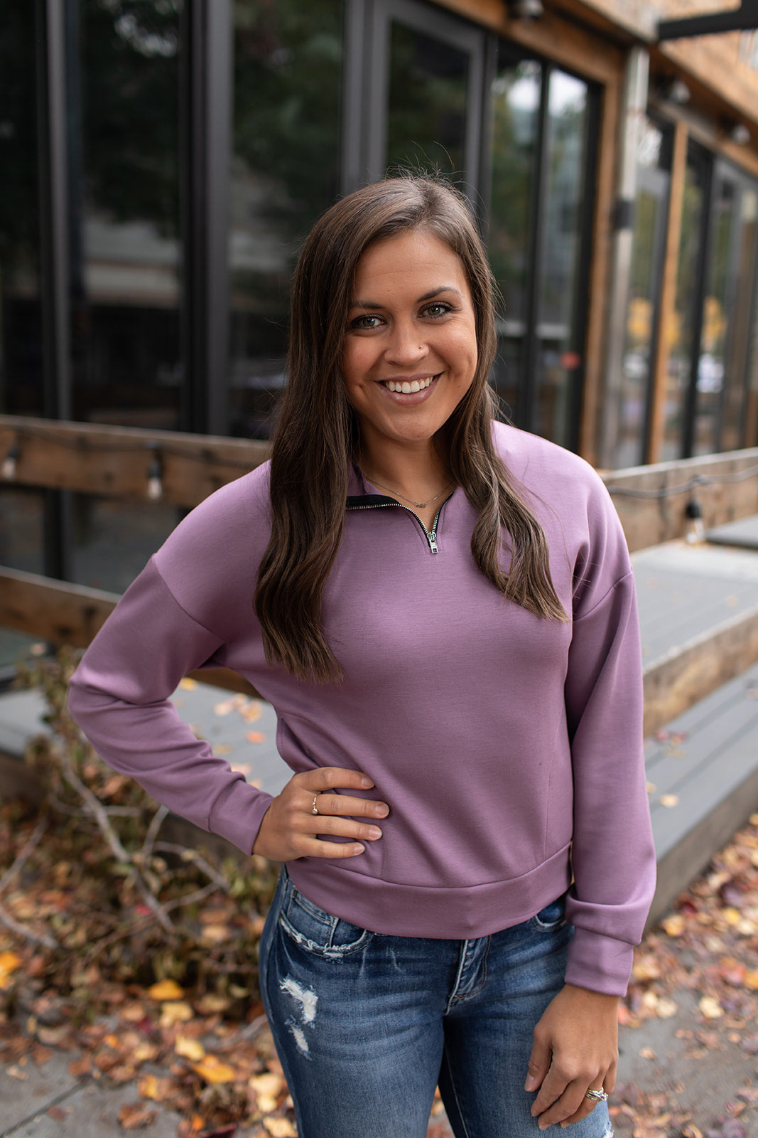 Dusty Purple 1/2 Zip Scuba Pullover (SM-XL)