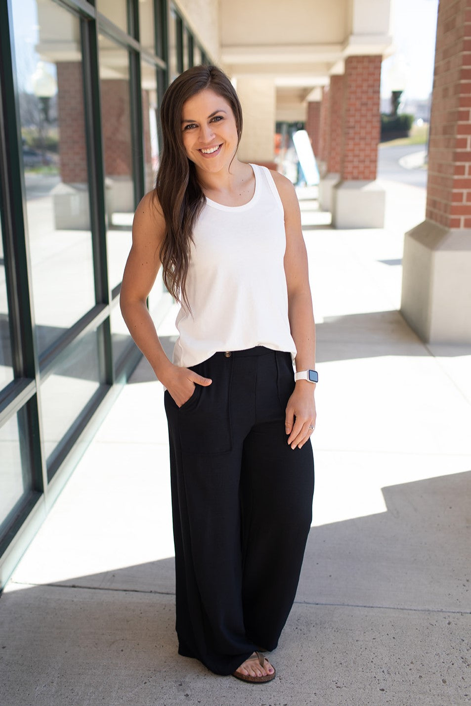 Black True Waist Wide Leg Pants (SM-3X)