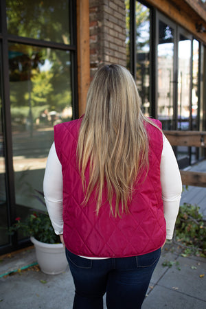 Burgundy Quilted Lightweight Vest (SM-3X)