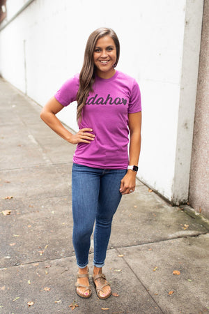 Magenta Idaho Heart Graphic Tee (Unisex SM-2X)