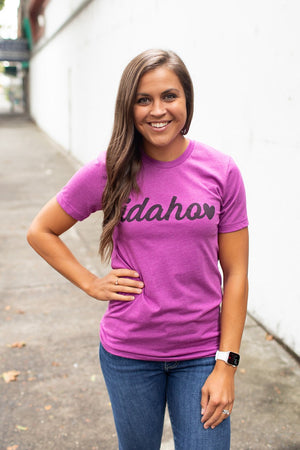 Magenta Idaho Heart Graphic Tee (Unisex SM-2X)