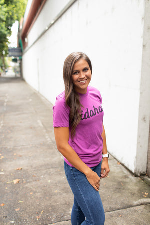 Magenta Idaho Heart Graphic Tee (Unisex SM-2X)