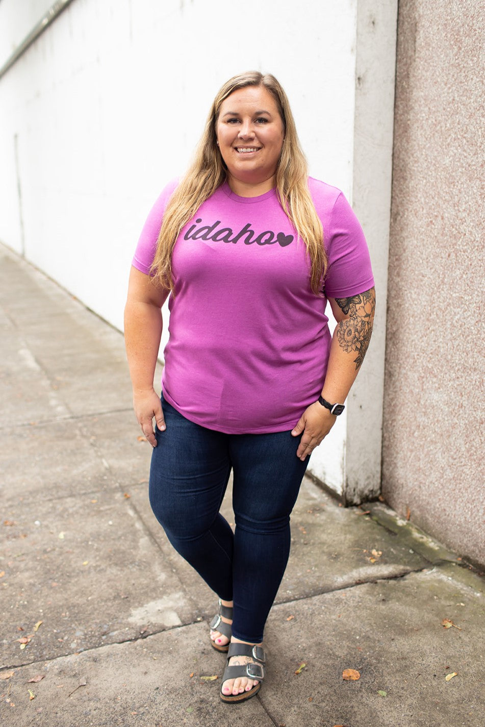 Magenta Idaho Heart Graphic Tee (Unisex SM-2X)