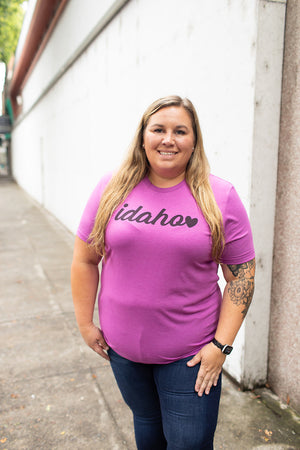 Magenta Idaho Heart Graphic Tee (Unisex SM-2X)