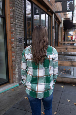 Green Plaid Flannel Shacket (SM-XL)