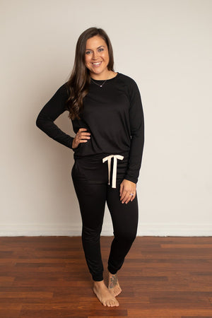 Black LS & Joggers Lounge Set (SM-3X)