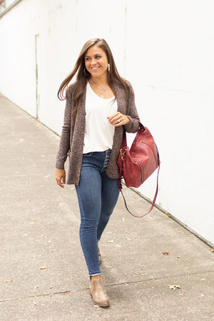 Red Laced & Woven Tote Bag