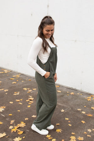 Olive Green Corduroy Overalls (SM-4X)