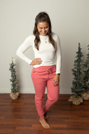 Rose Pink Lightweight Jogger Pants (SM-3X)