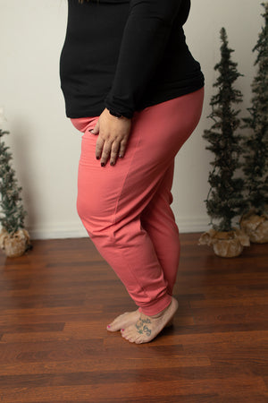 Rose Pink Lightweight Jogger Pants (SM-3X)