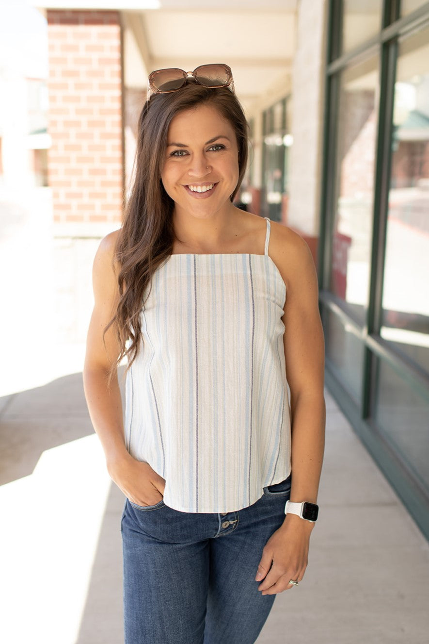 striped boho tank