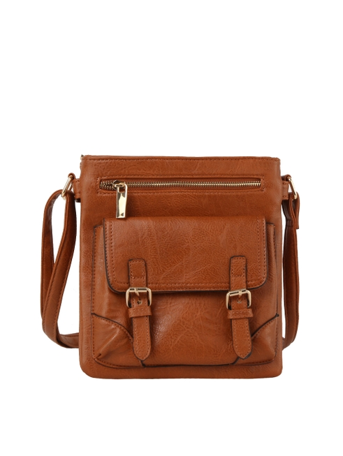 Brown Buckle Vintage Crossbody Bag