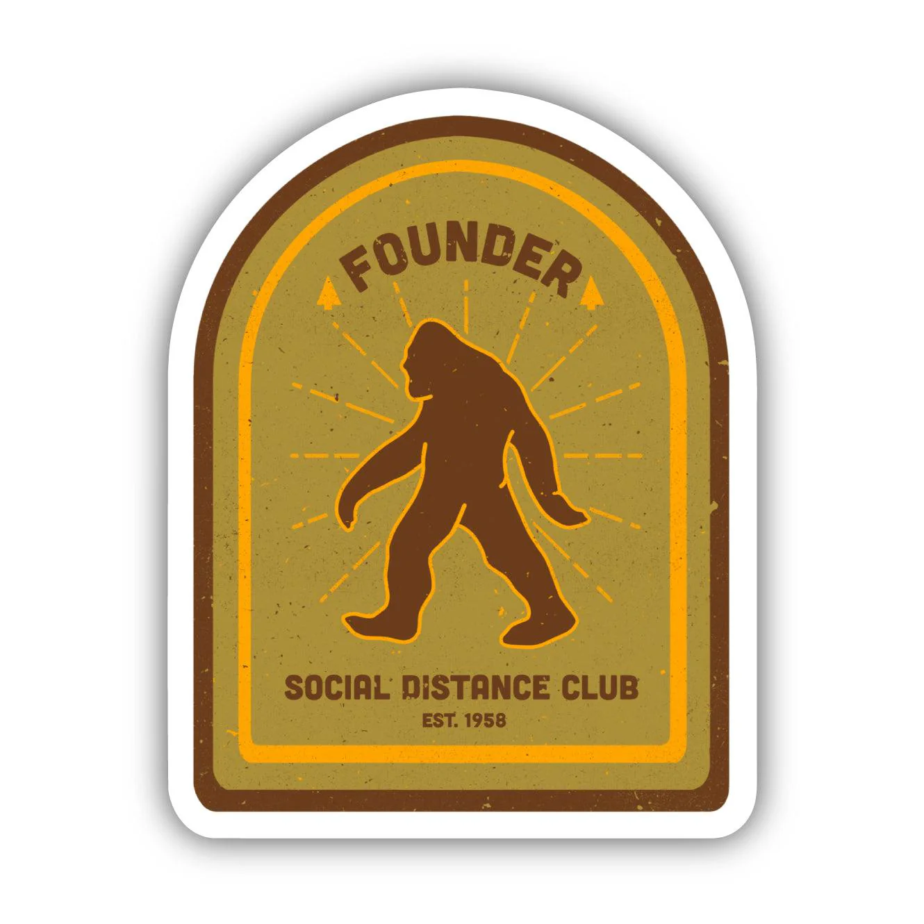 Bigfoot Social Distance Club Sticker