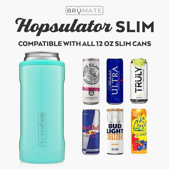 BRUMATE HOPSULATOR SLIM Unisex Glitter Violet Insulated Can Cooler 12oz