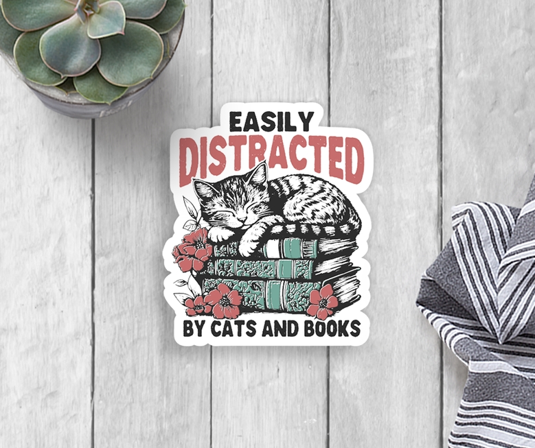 Cats & Books Sticker