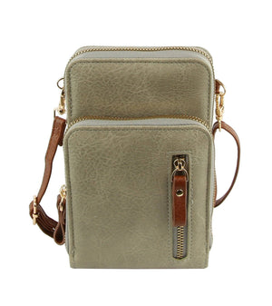 Lavender Multi Pocket Phone Crossbody Bag