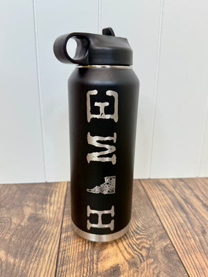 Idaho Mandala Water Bottle 32oz - Black