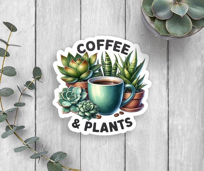 Coffee & Plants Sticker