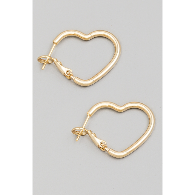 Gold Metallic Heart Earrings