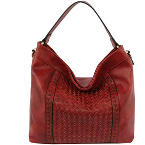 Red Laced & Woven Tote Bag