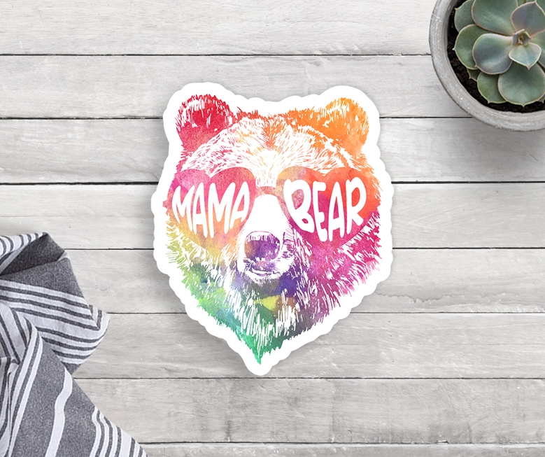 Mama Bear Neon Sticker